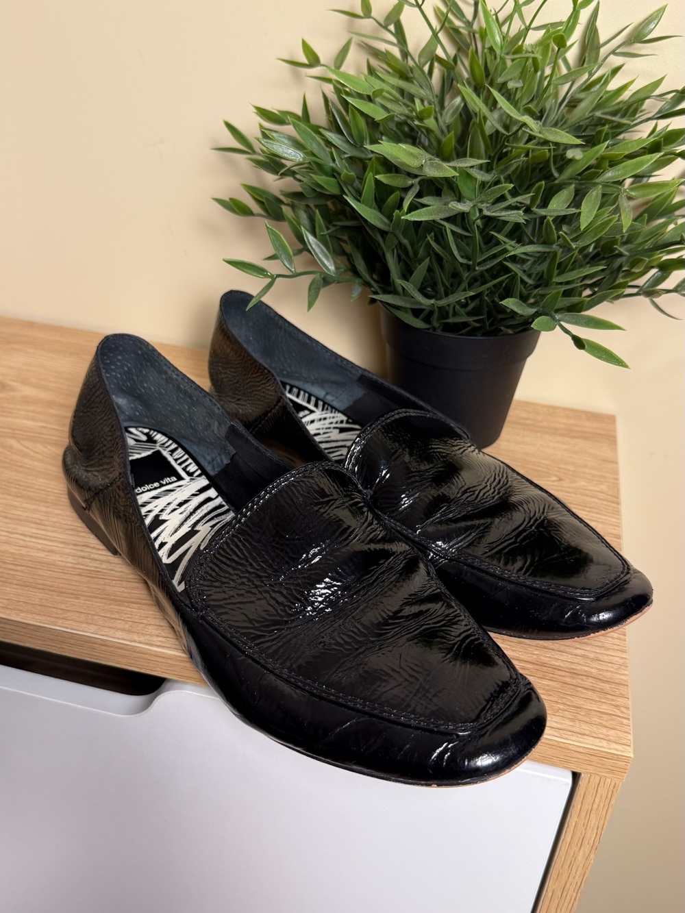 Size 9 Dolce Vita Black Patent Leather Women's Slip-On Loafers